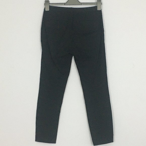 Madewell Womens 2 Black Reade Cotton Blend Flat Front Skinny Low Rise Pants - Picture 3 of 9